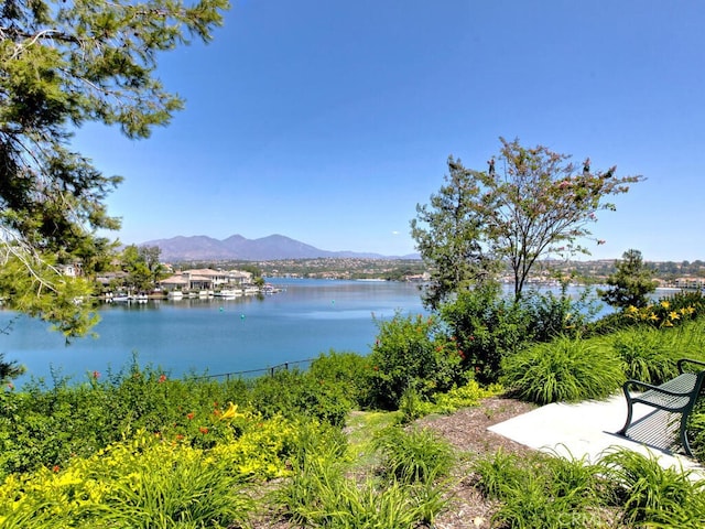 water view with a mountain view