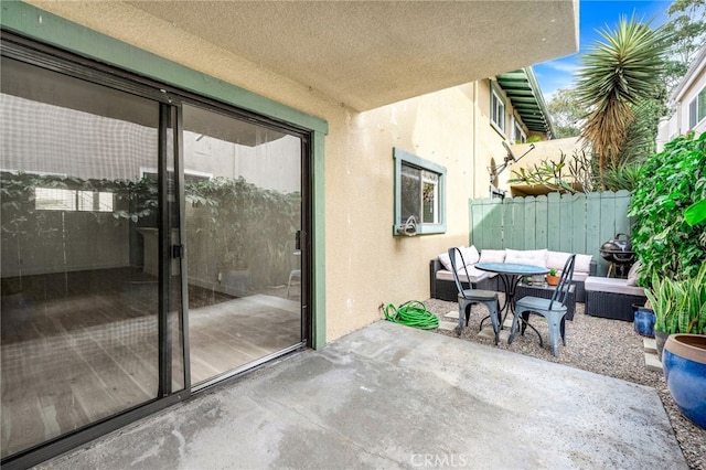 view of patio with area for grilling