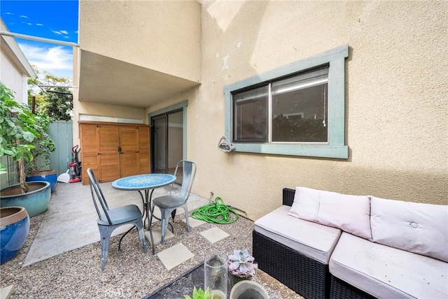 view of patio / terrace with an outdoor living space