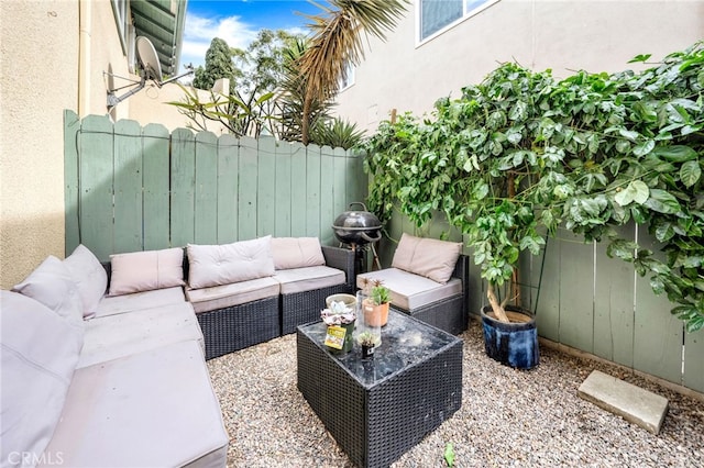 view of patio featuring an outdoor hangout area