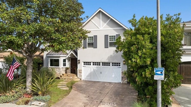 view of front of property featuring a garage