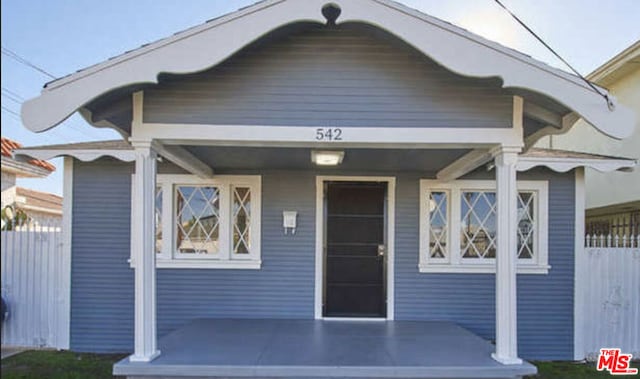 view of front of home with a porch