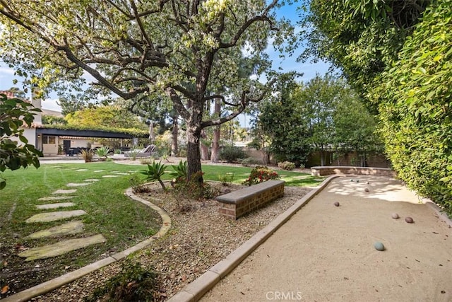 view of yard featuring fence