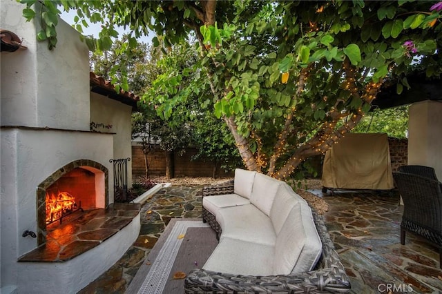 31872 Paseo Cielo, San Juan Capistrano, CA 92675 - view of patio featuring an outdoor living space with a fireplace
