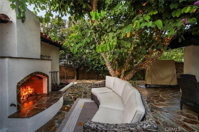 31872 Paseo Cielo, San Juan Capistrano, CA 92675 - view of patio / terrace featuring an outdoor living space with a fireplace