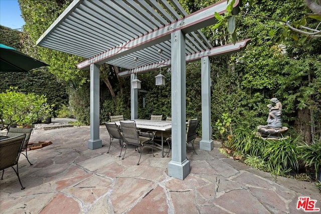 view of patio with a pergola