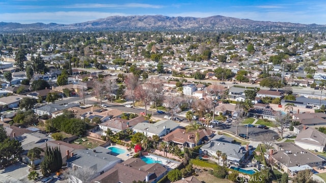 drone / aerial view with a mountain view