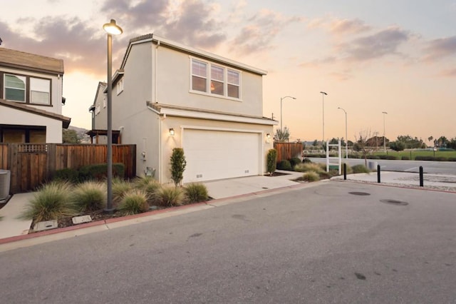 front facade with a garage