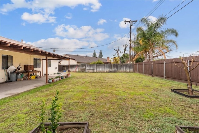 view of yard with a patio