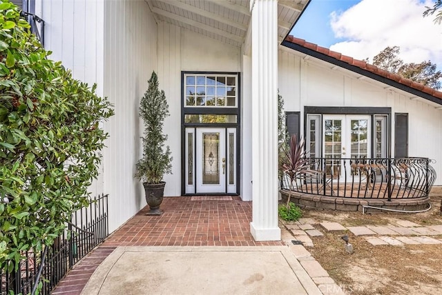 entrance to property with a porch