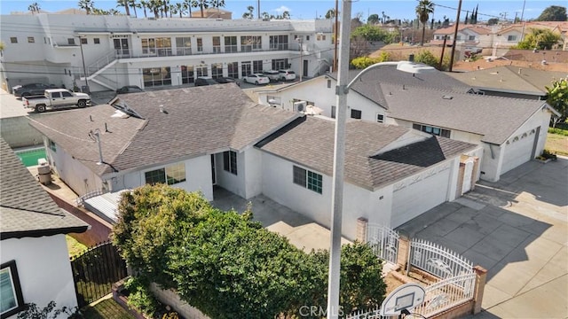 aerial view with a residential view