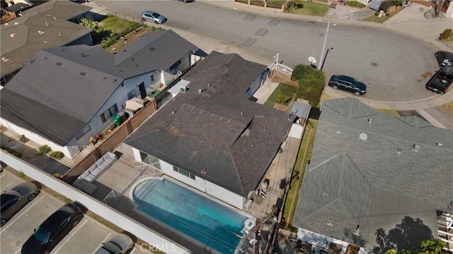 aerial view with a residential view