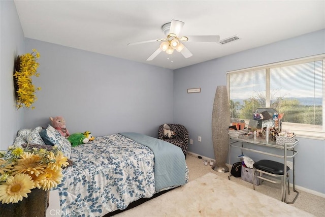 40350 Exa Ely Rd, Hemet, CA 92544 - bedroom featuring carpet floors, baseboards, and ceiling fan