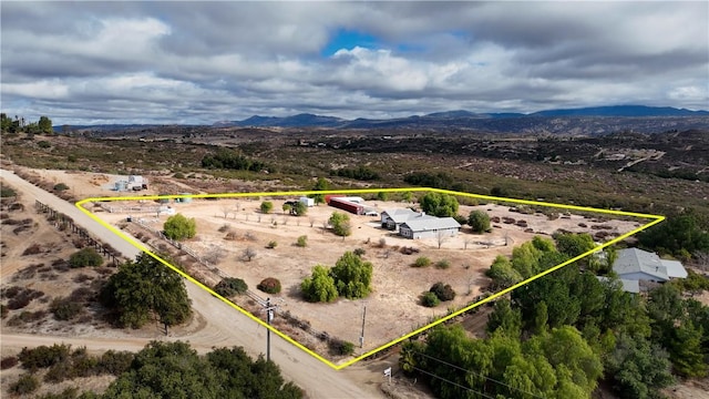 40350 Exa Ely Rd, Hemet, CA 92544 - overview of rural landscape featuring property parcel outlined and a mountain backdrop