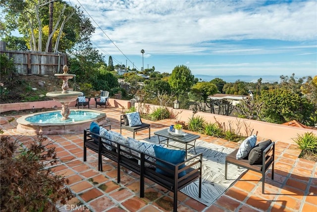 view of patio with an outdoor living space