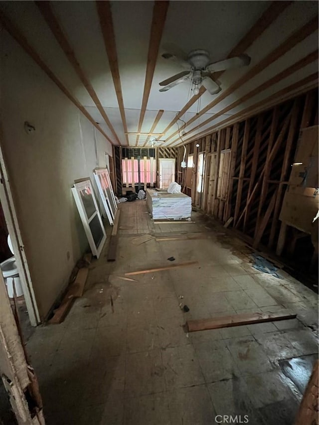 miscellaneous room featuring ceiling fan