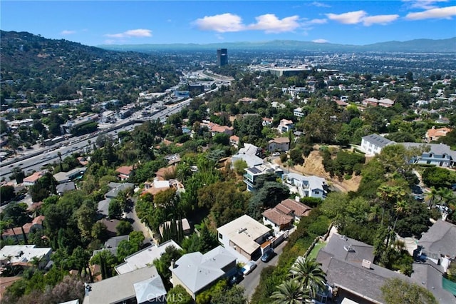 drone / aerial view with a mountain view