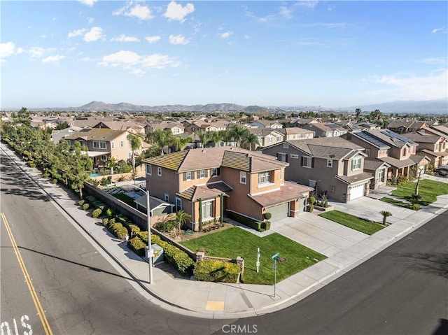 drone / aerial view with a residential view