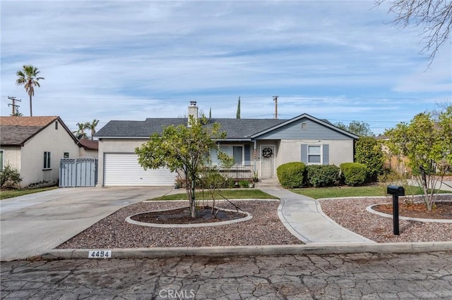 ranch-style home with a garage