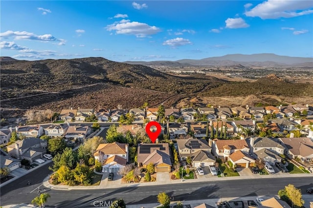 aerial view with a mountain view