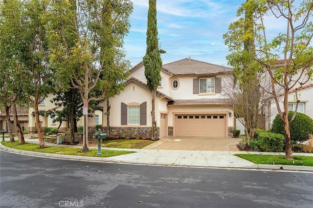 view of front of house with a garage