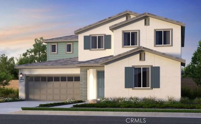 view of front facade featuring a garage