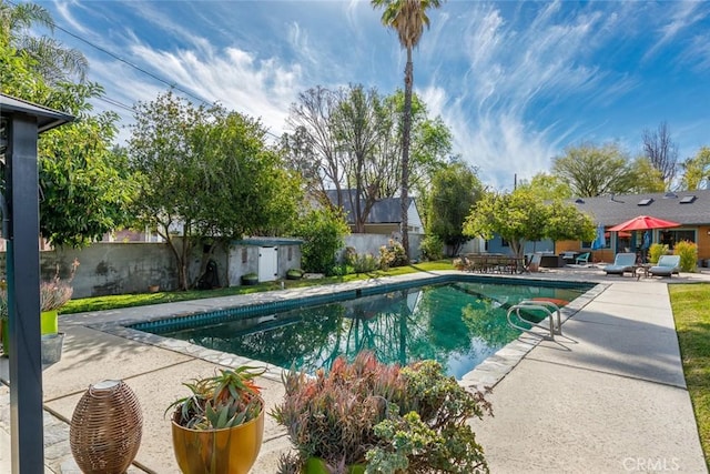 view of pool featuring a patio