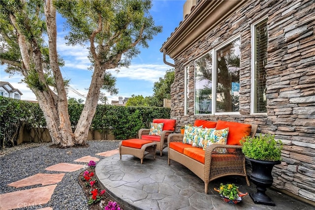 view of patio / terrace featuring an outdoor living space