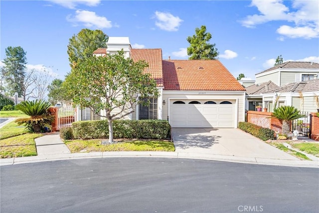 view of front of property featuring a garage