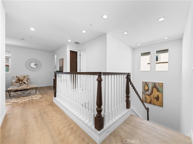 hall featuring light hardwood / wood-style floors