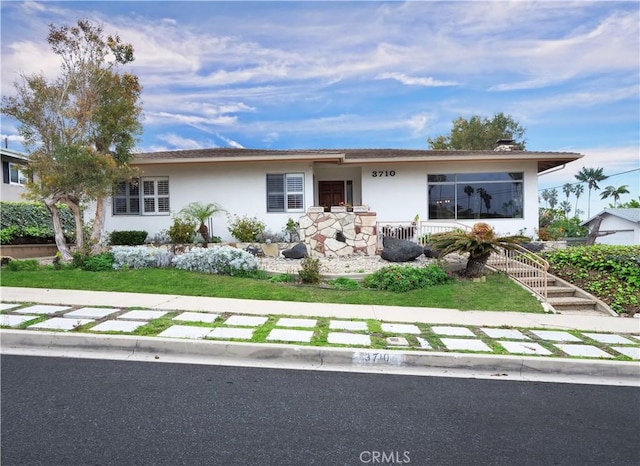 view of single story home