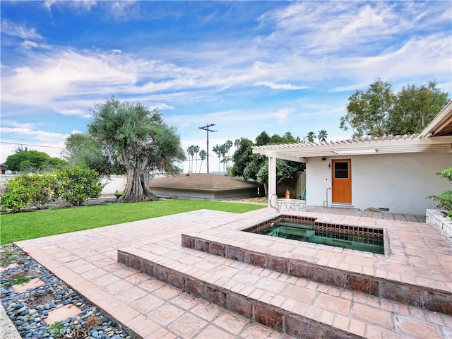 view of patio with a pergola