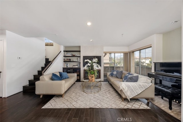 living room featuring wood-type flooring