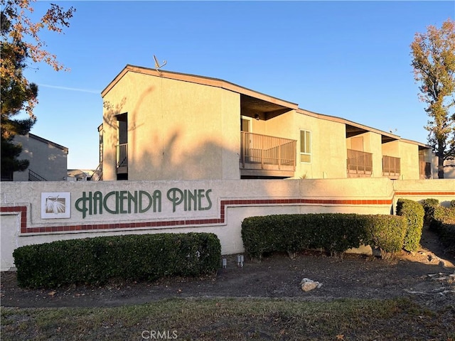 view of community sign