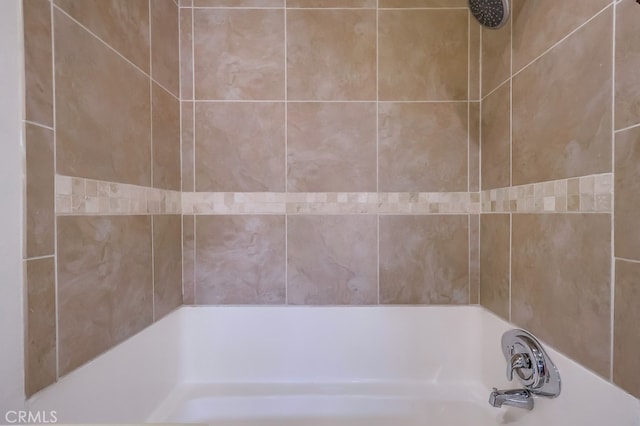 details featuring separate shower and tub