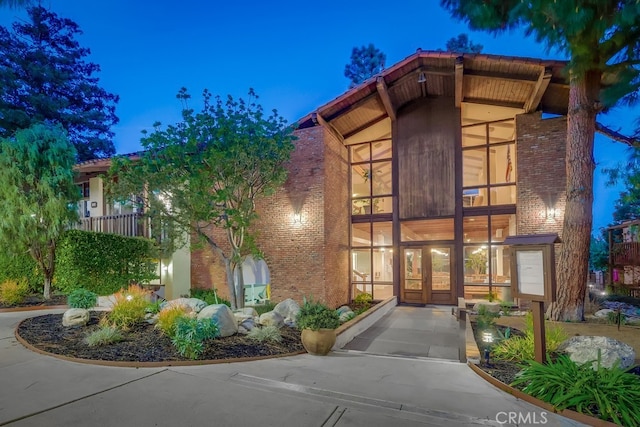 view of front of property with french doors