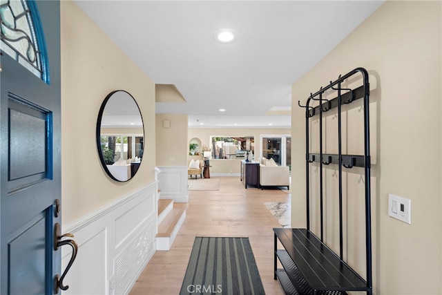 entryway featuring light hardwood / wood-style flooring