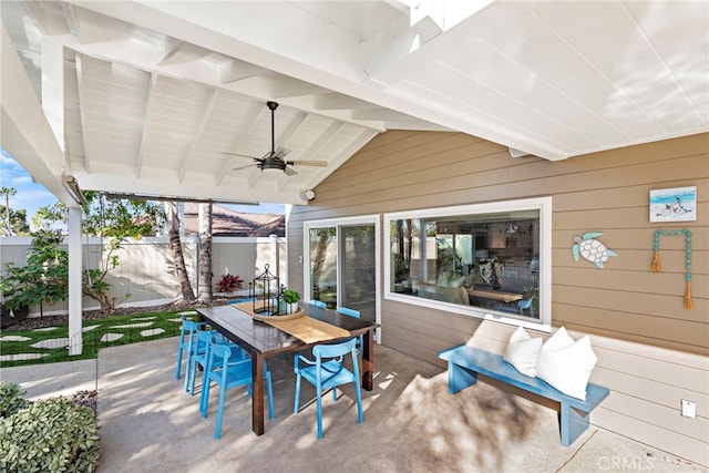 view of patio / terrace with ceiling fan