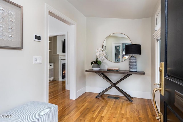 foyer featuring light wood-type flooring