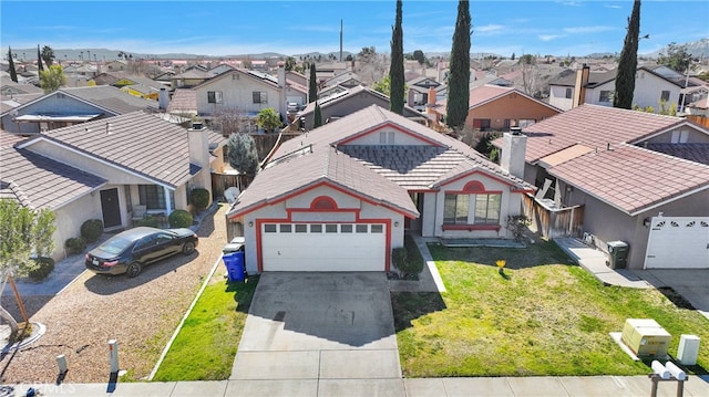 aerial view with a residential view