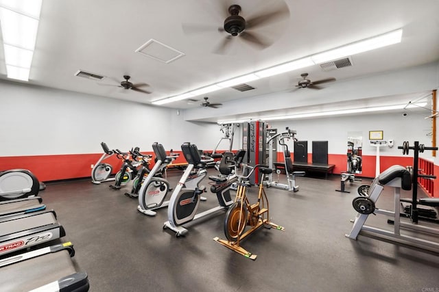 26639 Chambers Ave, Menifee, CA 92586 - exercise room with ceiling fan and visible vents