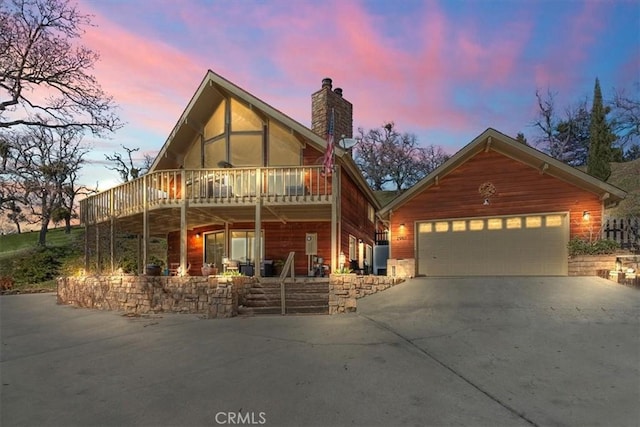 view of front of house with a garage