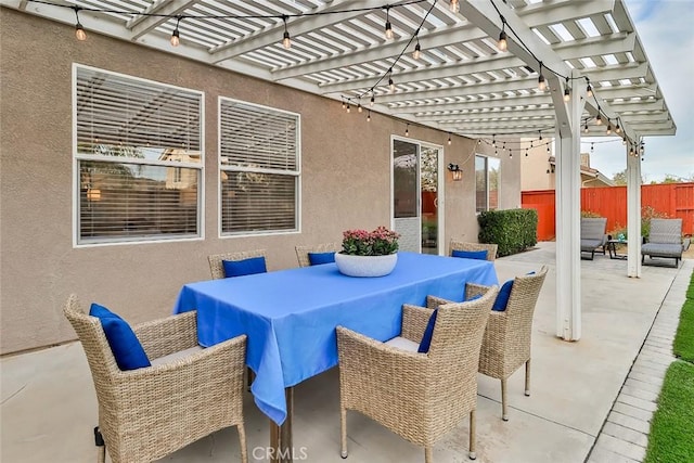 view of patio featuring a pergola and an outdoor hangout area