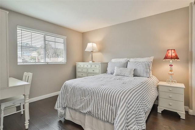 bedroom featuring dark hardwood / wood-style floors