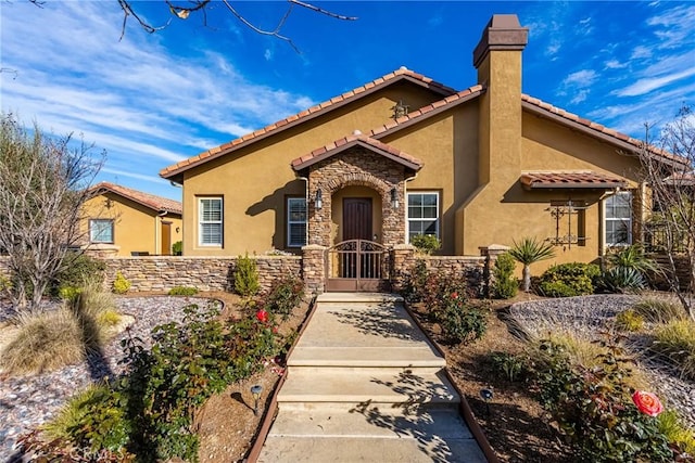 view of mediterranean / spanish house