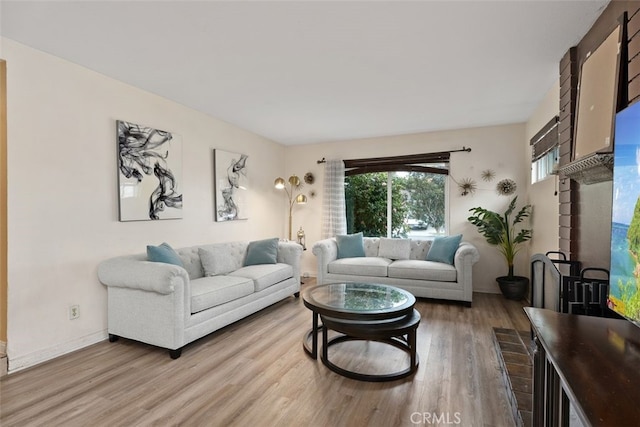 living room featuring light hardwood / wood-style flooring