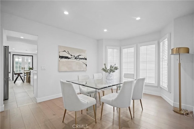 dining area featuring light hardwood / wood-style floors