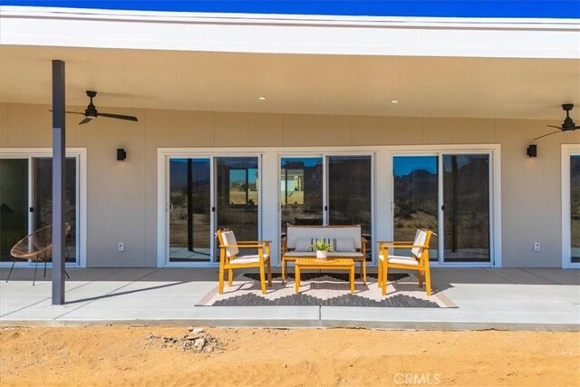 view of patio / terrace with outdoor lounge area and ceiling fan