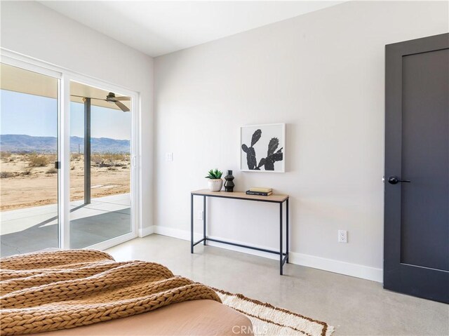 sitting room featuring a mountain view