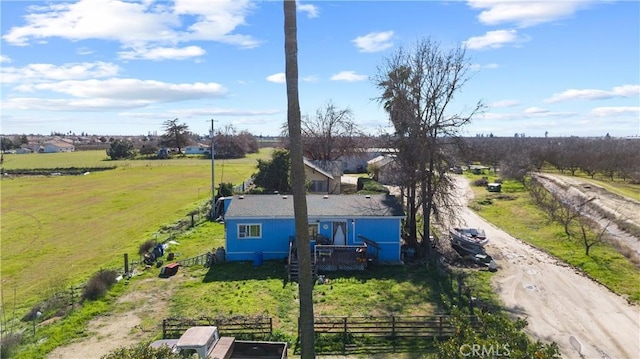 bird's eye view with a rural view